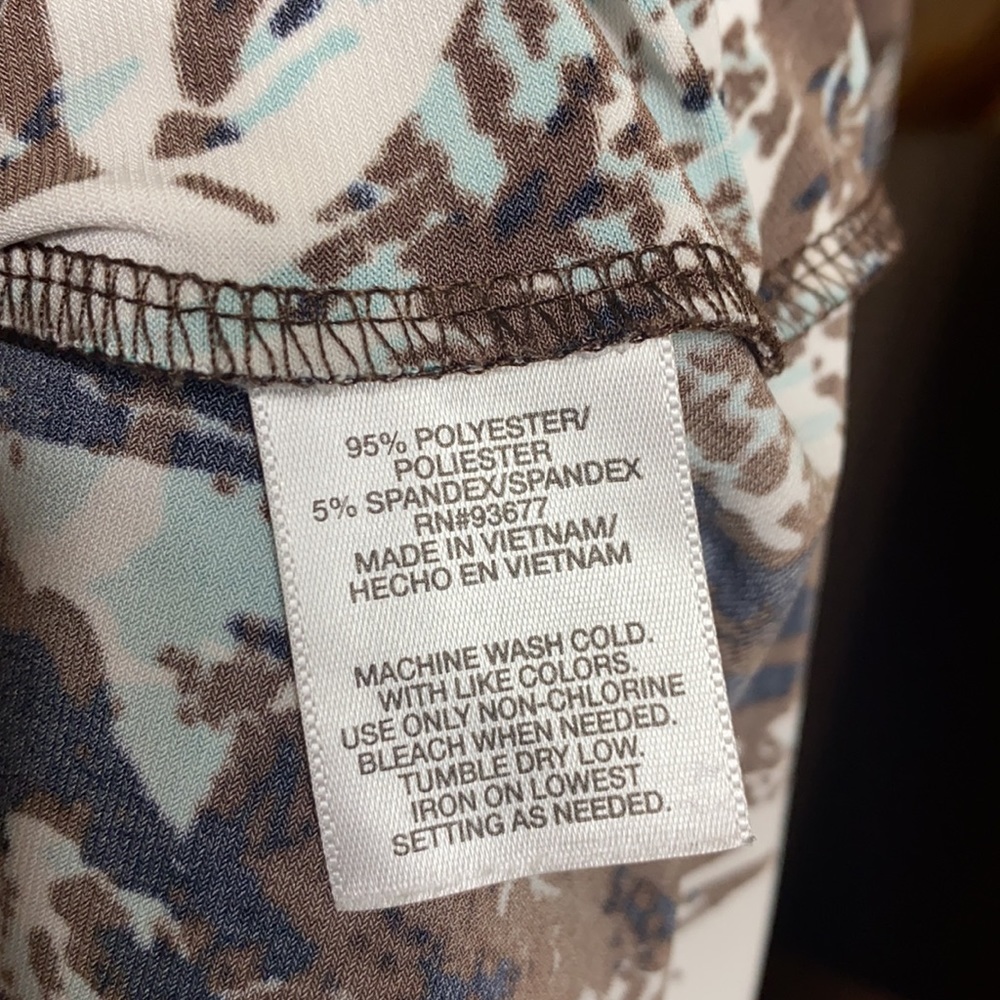 Allen B brown turquoise and cream floral spaghetti strap maxi dress size s - Picture 4 of 4